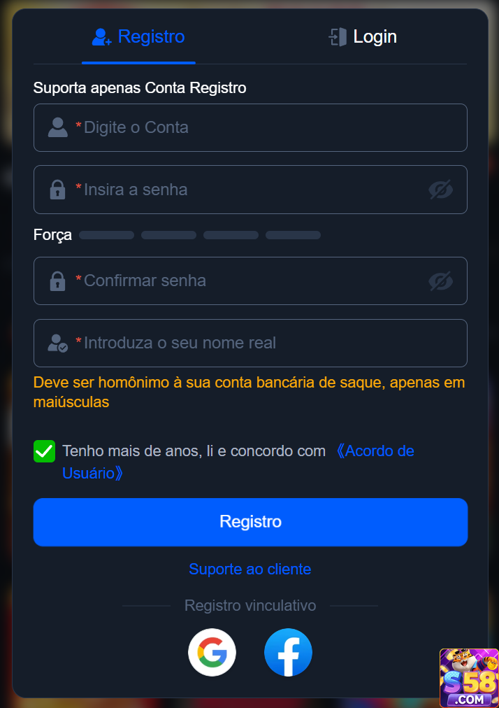 Aplicativo Oficial desenhado por s58.com